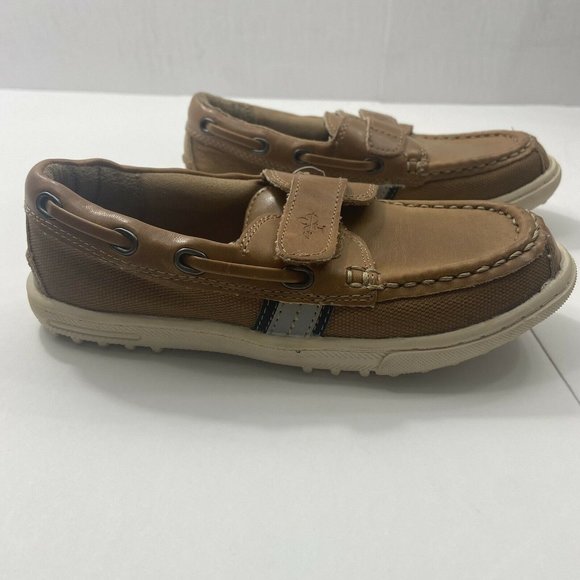 Cole Haan Toddler Boys Beige/Brown Loafer Hook Loop Slip On Shoes Youth Size 12 - Picture 4 of 7